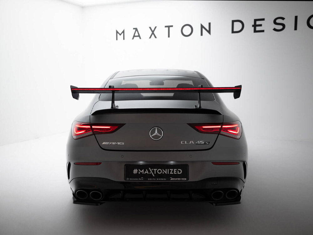 Maxton Design Carbon Fibre Spoiler With LED (Swan Mount) - Mercedes CLA35 & CLA45 AMG C118