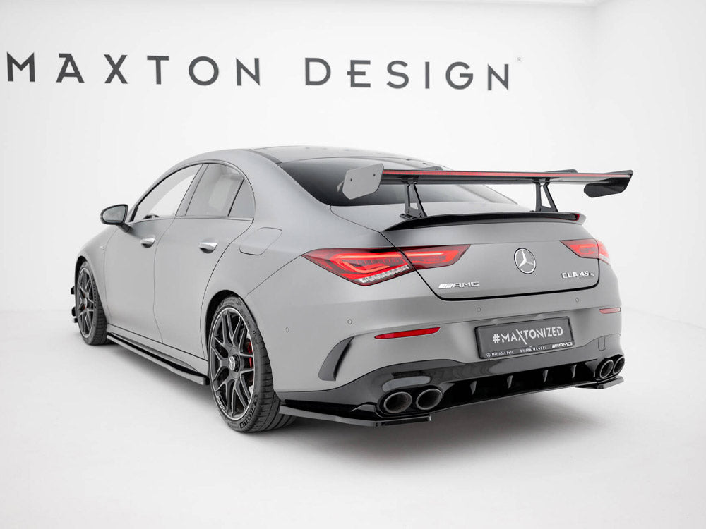 Maxton Design Carbon Fibre Spoiler With LED (Swan Mount) - Mercedes CLA35 & CLA45 AMG C118