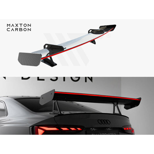 Maxton Design Carbon Fibre Spoiler With LED (Swan Mounting) - Audi S5 & RS5 F5 Coupe