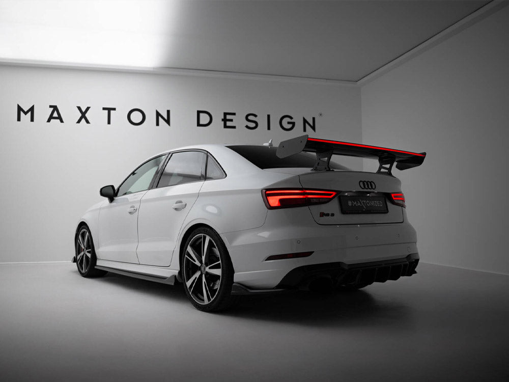 Maxton Design Carbon Fibre Spoiler With LED (Internal Brackets) - Audi S3 & RS3 8V Saloon