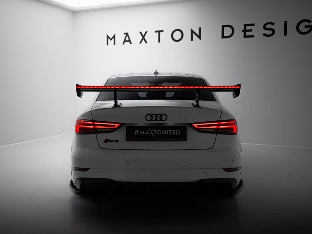 Maxton Design Carbon Fibre Spoiler With LED (Internal Brackets) - Audi S3 & RS3 8V Saloon