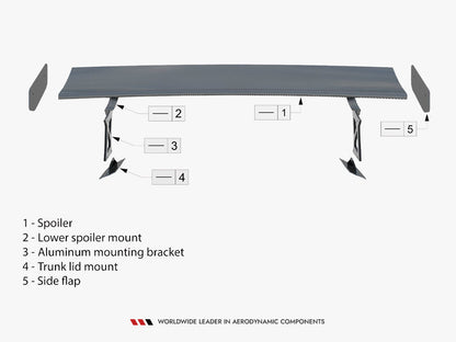 Maxton Design Carbon Fibre Spoiler (Internal Brackets) - Audi S3 & RS3 8V Saloon