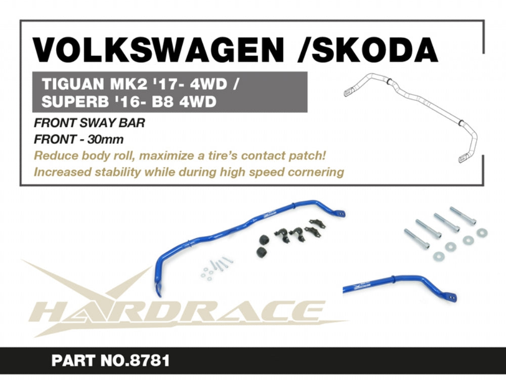 Hardrace Front Anti Roll Bar - Audi S3/RS3 8V/8Y, VW Golf R Mk7/Mk8