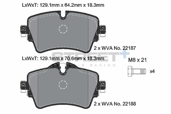 Pagid Racing Street+ MINI Cooper S F56 Front Performance Brake Pads
