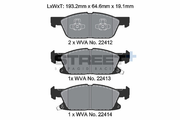 Pagid Racing Street+ Ford Focus ST Mk4 Front Performance Brake Pads T8236SP2001