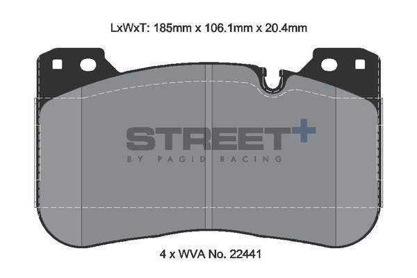 Pagid Racing Street+ BMW X5M/X6M F9x Front Performance Brake Pads T8289SP2001