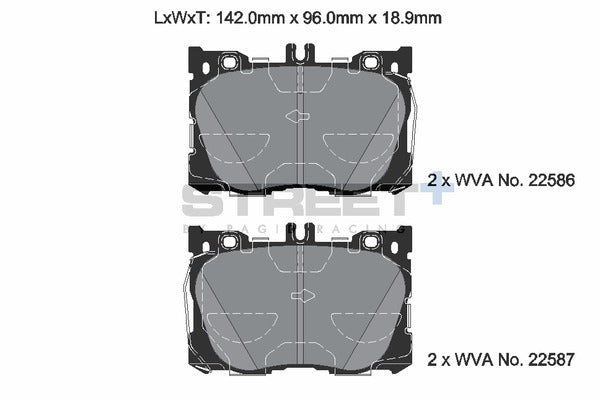 Pagid Racing Street+ Mercedes C43 W205 Front Performance Brake Pads T8015SP2001