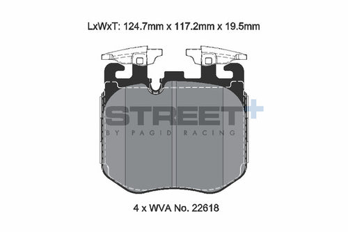 Pagid Racing Street+ BMW X3M/X4M F9x Front Performance Brake Pads T8226SP2001