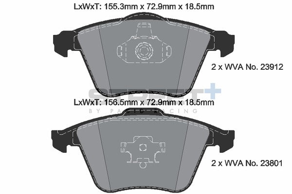 Pagid Racing Street+ Ford Focus ST Mk2 Rear Performance Brake Pads T8057SP2001