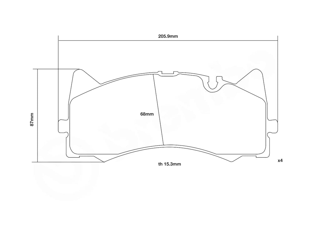Brembo Sport HP2 Front Brake Pads - 07.D435.19/07.D435.48 - Mercedes C63 W205