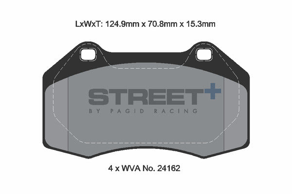 Pagid Racing Street+ Renault Clio RS Mk3 197/200 Front Performance Brake Pads T8186SP2001