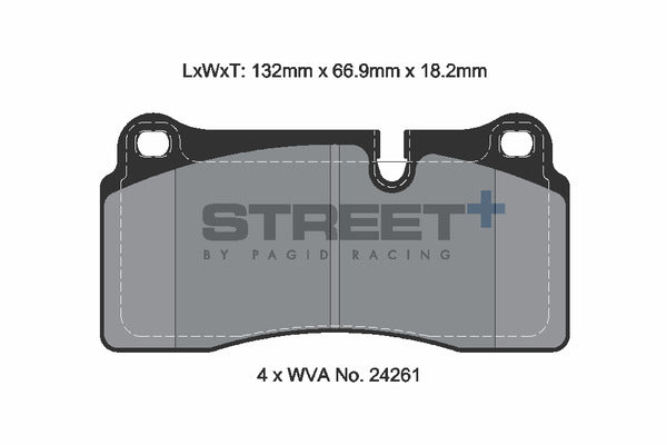 Pagid Racing Street+ Audi R8 Gen 2 Rear Performance Brake Pads T8253SP2001
