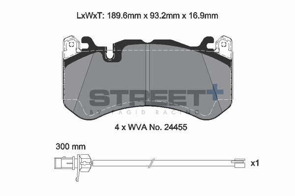 Pagid Racing Street+ Audi RS6/RS7 C7 Front Performance Brake Pads T8073SP2001