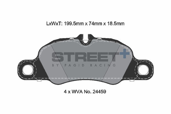 Pagid Racing Street+ Porsche Boxster/Cayman S/GTS 981 Front Performance Brake Pads T8225SP2001