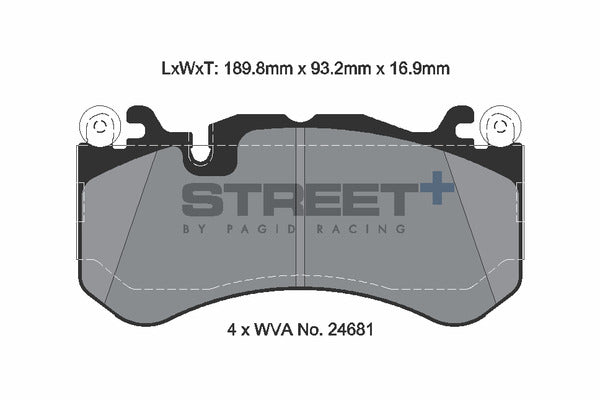 Pagid Racing Street+ Mercedes AMG GT (390mm Discs) Front Performance Brake Pads T8086SP2001