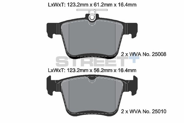 Pagid Racing Street+ VW Golf GTI Mk7 Rear Performance Brake Pads T8101SP2001