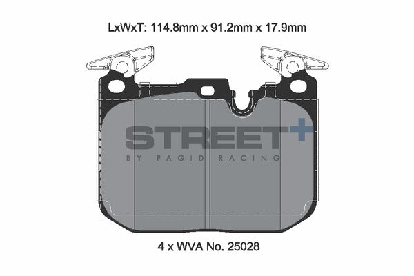 Pagid Racing Street+ BMW M2/M3/M4 F8x Front Performance Brake Pads T8194SP2001