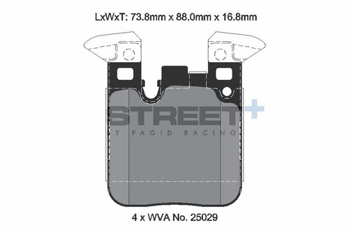 Pagid Racing Street+ BMW M2/M3/M4 F8x Rear Performance Brake Pads T8105SP2001