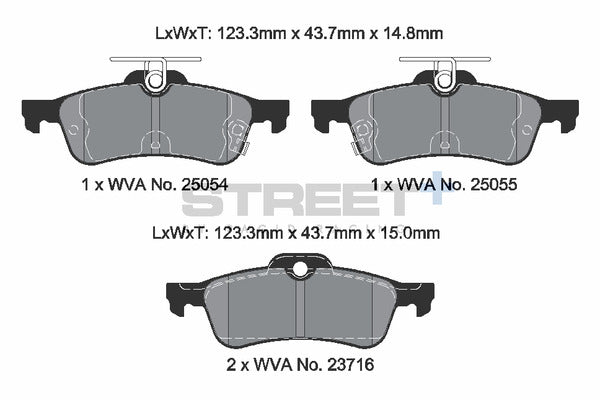 Pagid Racing Street+ Honda Civic Type R FK2 Rear Performance Brake Pads T8196SP2001
