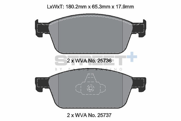 Pagid Racing Street+ Ford Focus ST Mk3 Front Performance Brake Pads T8125SP2001