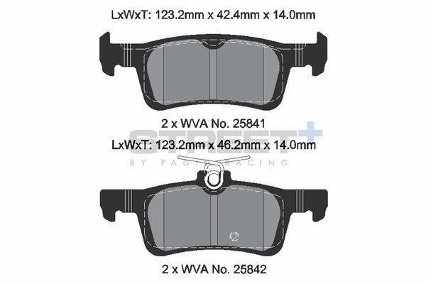 Pagid Racing Street+ Ford Fiesta ST Mk8 Rear Performance Brake Pads T8235SP2001