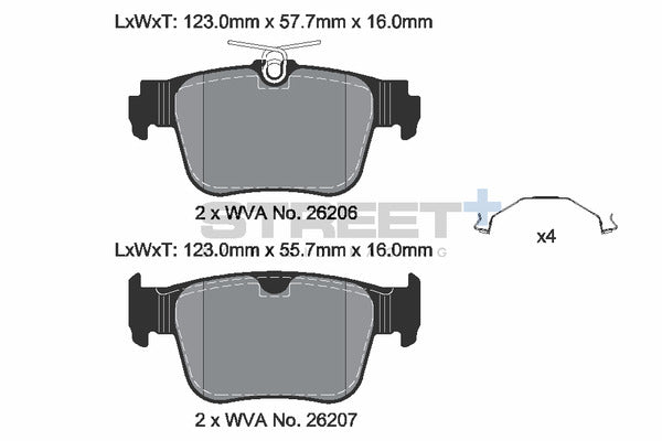 Pagid Racing Street+ Audi S3 8Y Rear Performance Brake Pads T8232SP2001