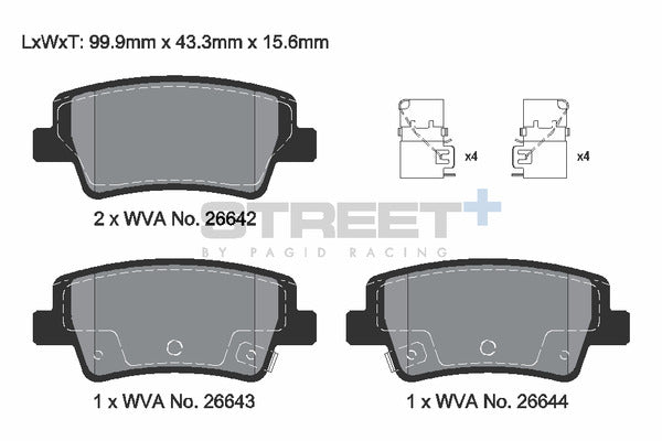 Pagid Racing Street+ Hyundai i20N Rear Performance Brake Pads T8243SP2001
