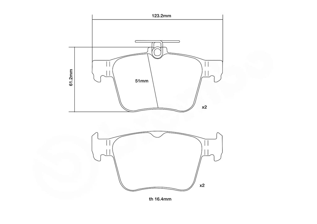 Brembo Sport HP2 Rear Brake Pads - 07.B315.41 - VW T-Roc R