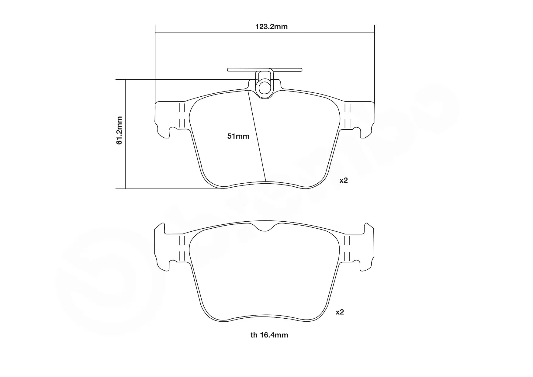 Brembo Sport HP2 Rear Brake Pads - 07.B315.41 - VW T-Roc R