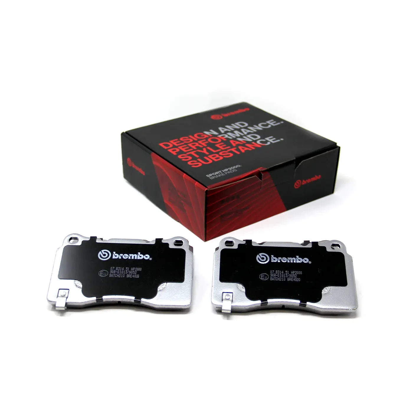 Brembo Sport HP2 Front Brake Pads - 07.B314.51 - Honda Civic Type R FK2/FK8/FL5