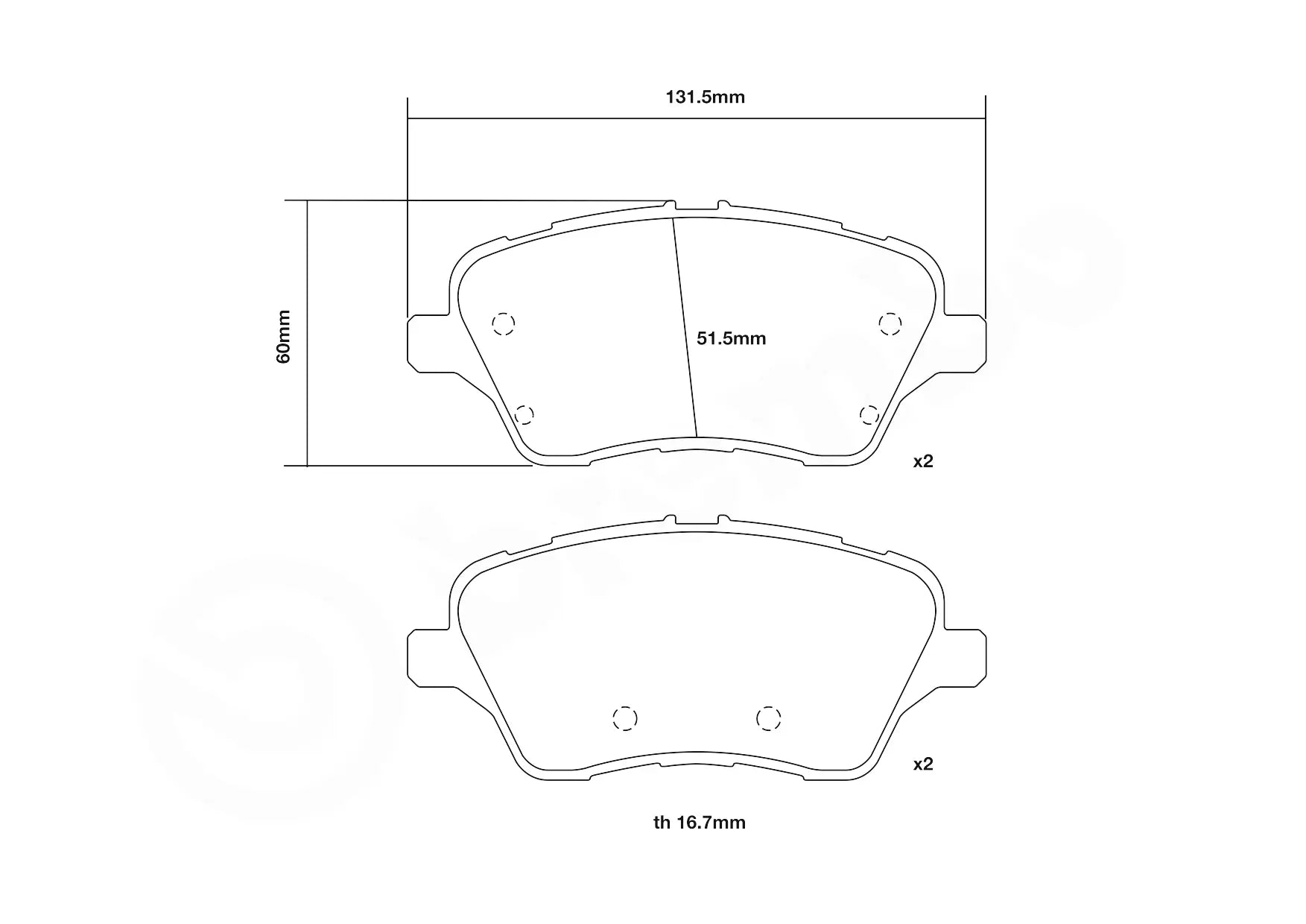 Brembo Sport HP2 Front Brake Pads - 07.D435.70 - Ford Fiesta ST Mk7