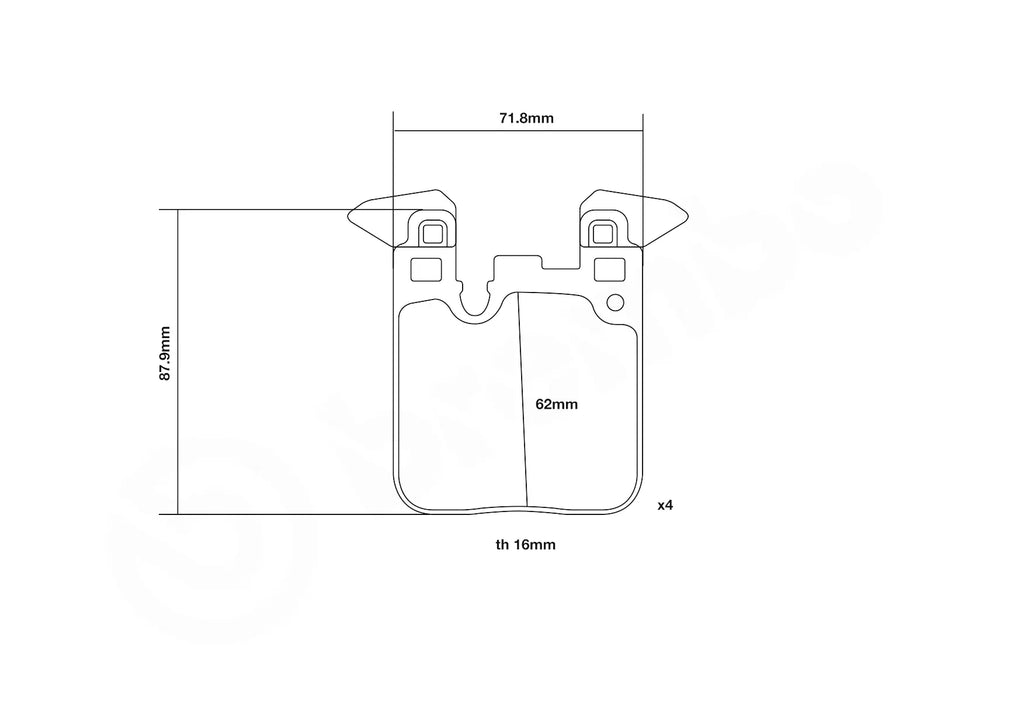 Brembo Sport HP2 Rear Brake Pads - 07.B315.77 - BMW M2/M3/M4 F8x
