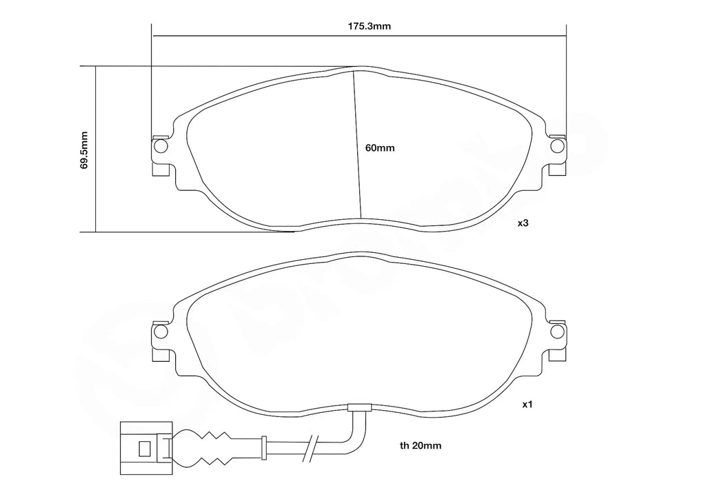 Brembo Sport HP2 Front Brake Pads - 07.B314.81/07.B314.93 - VW Golf GTI Mk7