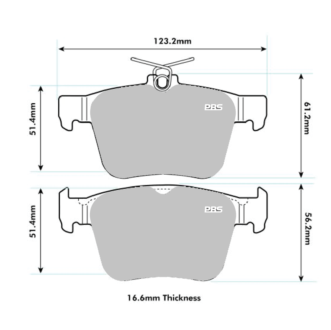 PBS ProRace Audi RS3 8V and TTRS 8S Rear Performance Brake Pads 7002PR