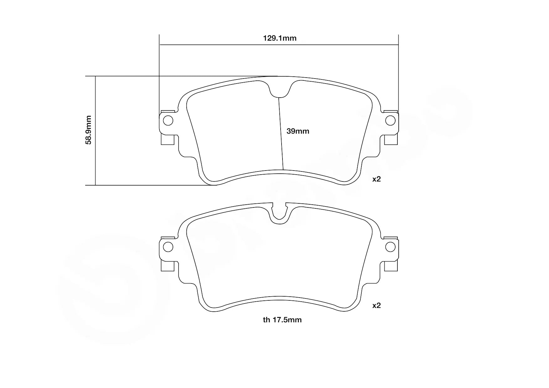 Brembo Sport HP2 Rear Brake Pads - 07.B315.74 - Audi RS4/RS5 B9