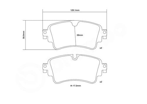 Pastillas de freno traseras Brembo Sport HP2 - 07.B315.74 - Audi S4/S5 B9 