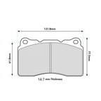 Plaquettes de frein avant hautes performances PBS ProRace pour Honda Civic FK2, FK8 et FL5 8017PR14.7T