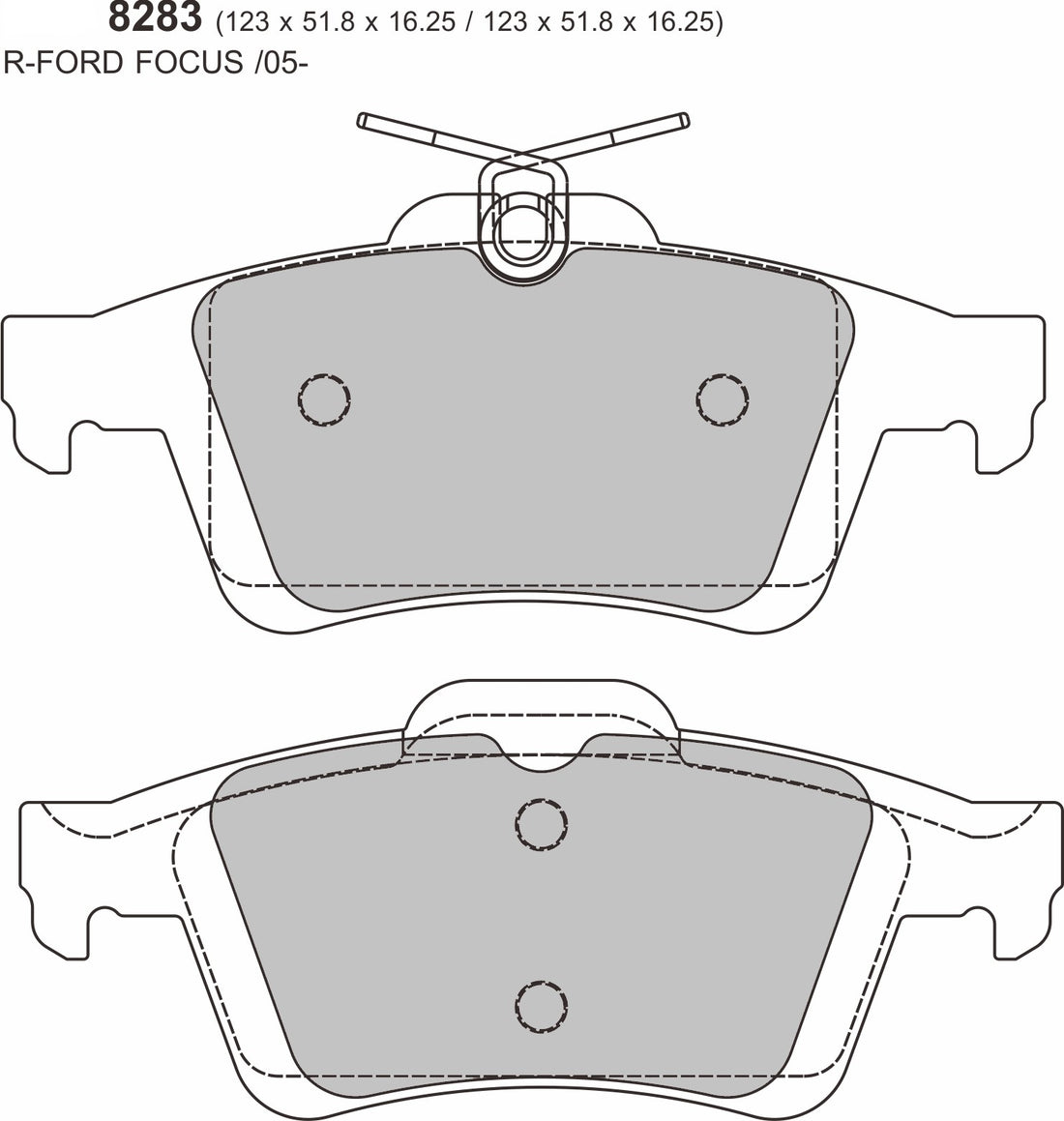 PBS ProRace Ford Focus ST Mk2 ST2225 Rear Performance Brake Pads 8283PR