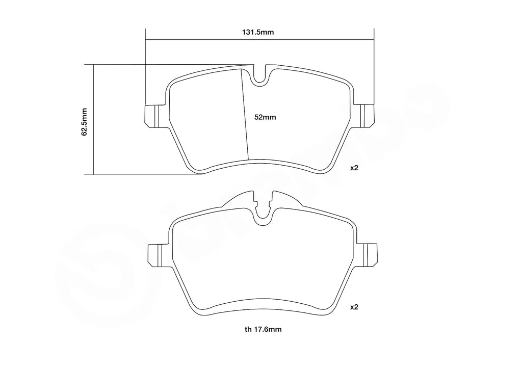 Brembo Sport HP2 Front Brake Pads - 07.B314.47/07.B314.74/07.B314.02 - MINI Cooper S R56