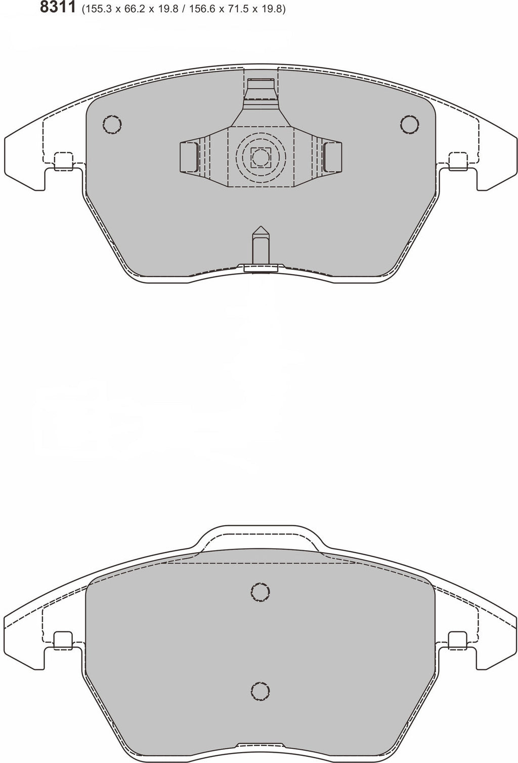 Pastillas de freno delanteras de alto rendimiento PBS ProComp para Audi S1 ​​8X 8311PCS1