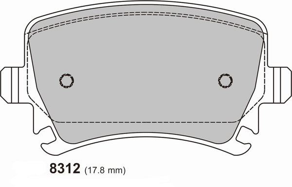 PBS ProRace Audi TTRS 8J Rear Performance Brake Pads 8312PR