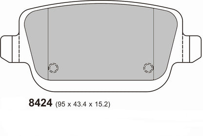 PBS ProTrack Ford Focus RS Mk2 Rear Performance Brake Pads 8424PT