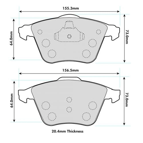 PBS ProTrack VW Scirocco R Front Performance Brake Pads 8601PT