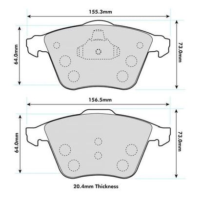 PBS ProTrack VW Scirocco R Front Performance Brake Pads 8601PT