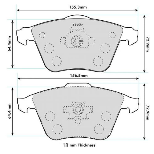 PBS ProRace Ford Focus ST Mk2 ST225 Front Performance Brake Pads 8602PR18TH