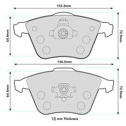 PBS ProTrack Ford Focus Mk2 ST225 Front Performance Brake Pads 8602PT18TH