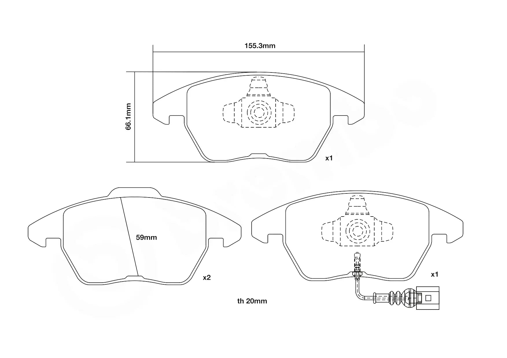 Pastillas de freno traseras Brembo Sport HP2000 - 07.B315.41 - Audi S3 8V y TTS 8S 