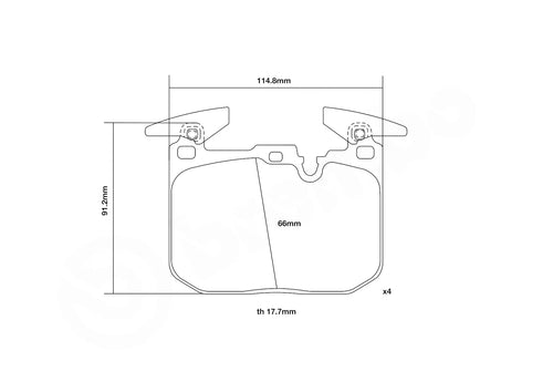 Pastillas de freno delanteras Brembo Sport HP2 - 07.B314.90 - BMW M135i/M140i/M235i/M240i F2x 