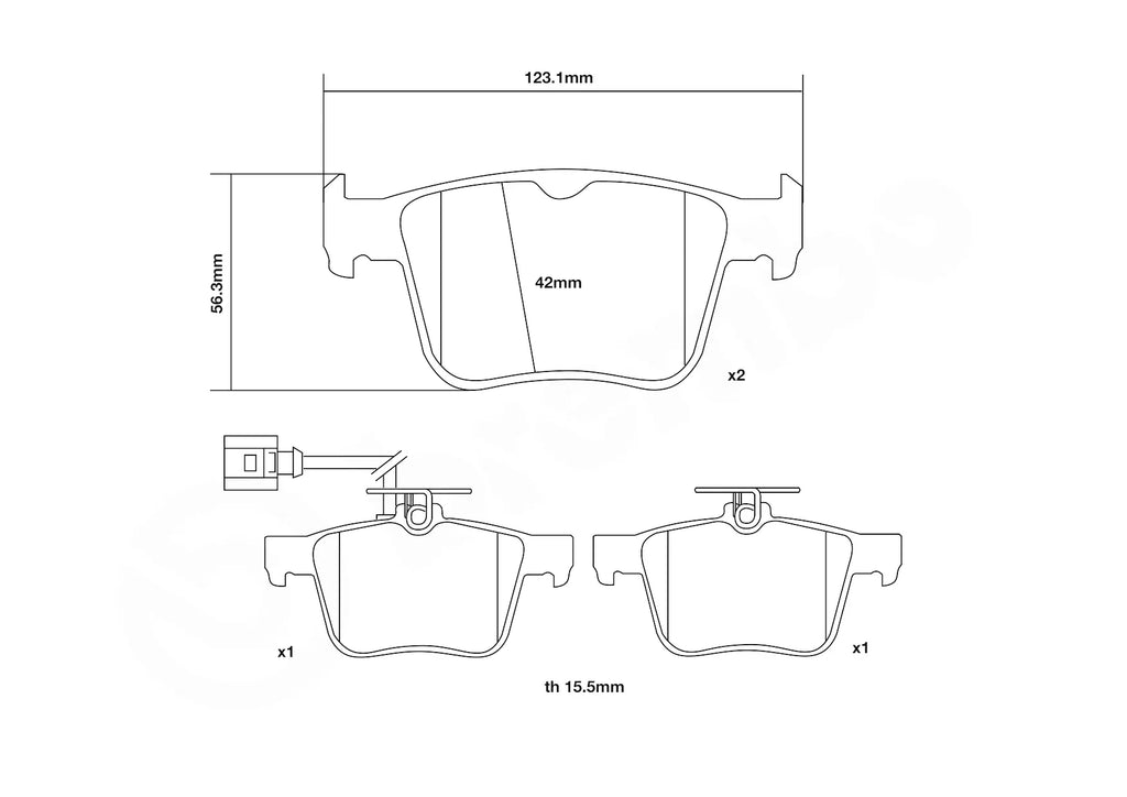 Brembo Sport HP2 Rear Brake Pads - 07.B315.93 - Audi RS3 8V