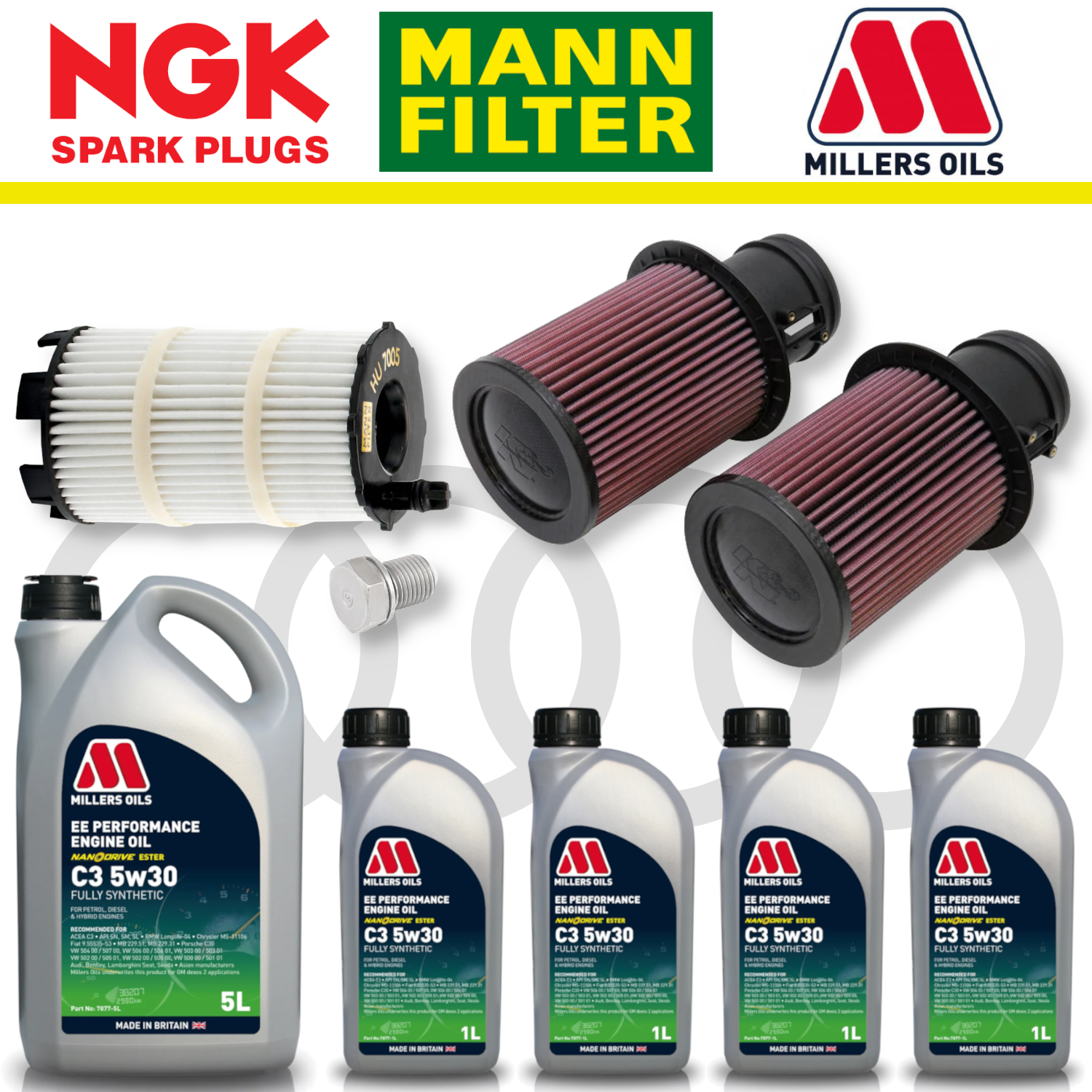 Pack d'entretien à domicile pour Audi R8 V10 Gen 1 - Millers Oil Premium